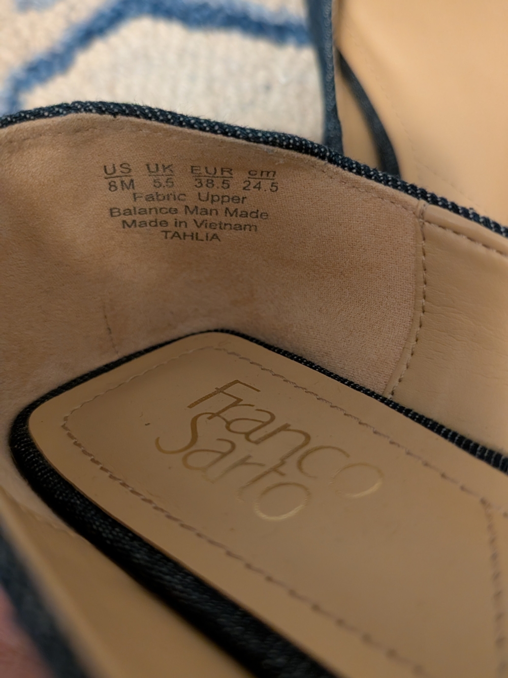 Franco Sarto Navy Denim Buckle Flats - Picture 7 of 7